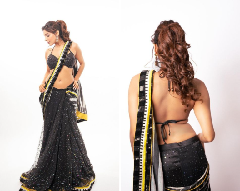 Ishita Raj in Black saree