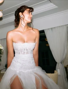 Disha Patani Looks Stunning in White Strapless Gown