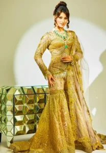 Urvashi Rautela stunning look in golden sharara set